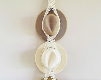 Boho Macrame Hat Hanger, Hat Organizer for Wall Hat Storage, Handmade Cotton Hat Holder for Farmhouse Home Decor, Best Housewarming Gift