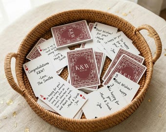 Baralho de cartas personalizado como alternativa ao livro de assinaturas de casamento - Cartas de baralho exclusivas para casamento