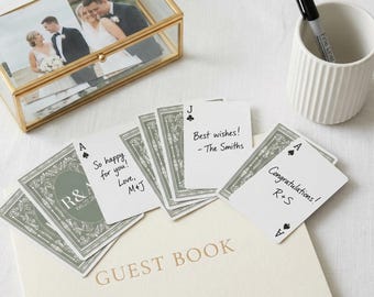 Personalisiertes Spielkarten Deck Personalisierte Hochzeitsgästebuch Alternative - Einzigartige Hochzeitsspielkarten