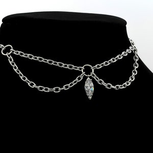 Crystal Jewel Rings Silver Cute Classy Layer Choker Necklace