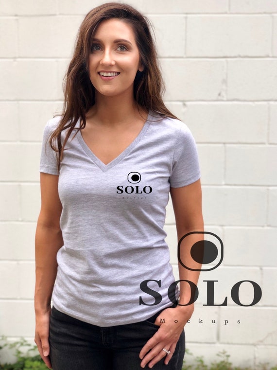 Download Bella Canvas 6035 Mockup Model Mockup Athletic Heather Deep Etsy