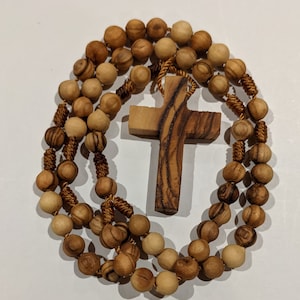 Threaded Olivewood Rosary Beads