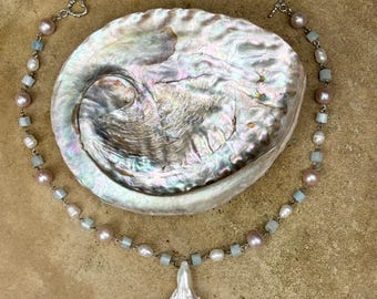 Pearl & Aquamarine Necklace