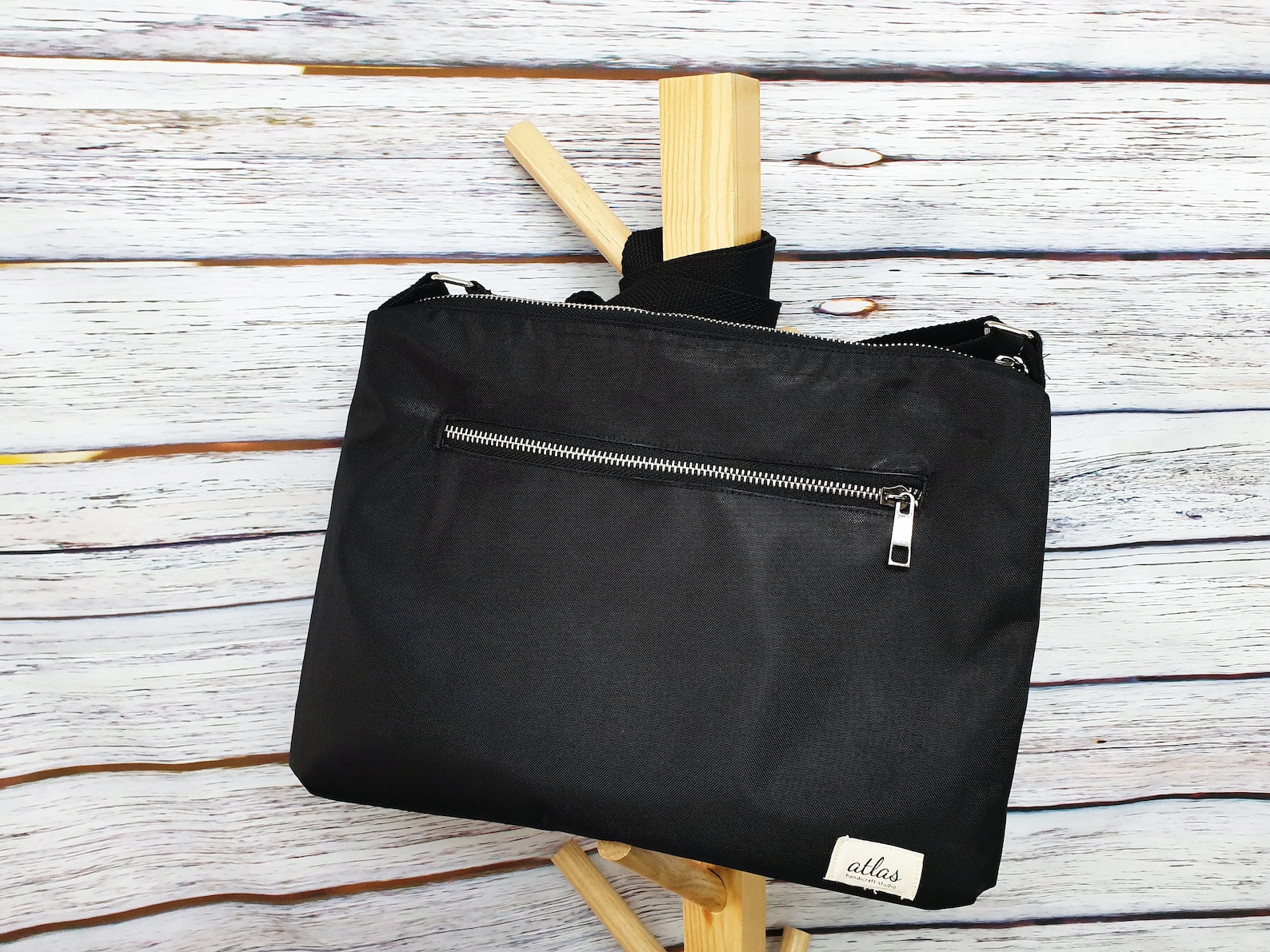 Minimalist Crossbody Bag Flat Messenger Bag Simple Shoulder Etsy