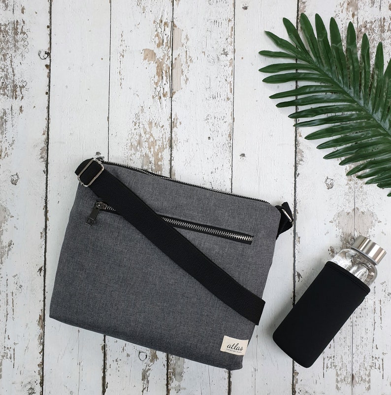 Minimalist Crossbody Bag Flat Messenger Bag Simple Shoulder Etsy