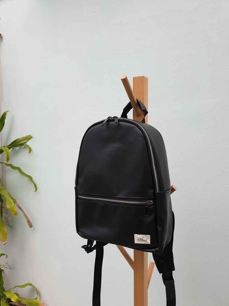 Mini Vegan Leather Backpack Minimalist Style Small Backpack Etsy