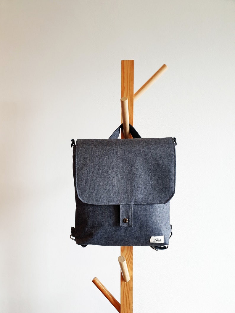 Minimalist Convertible Backpack, Crossbody, Shoulder Purse for 10' Laptop/Tablet/iPad 