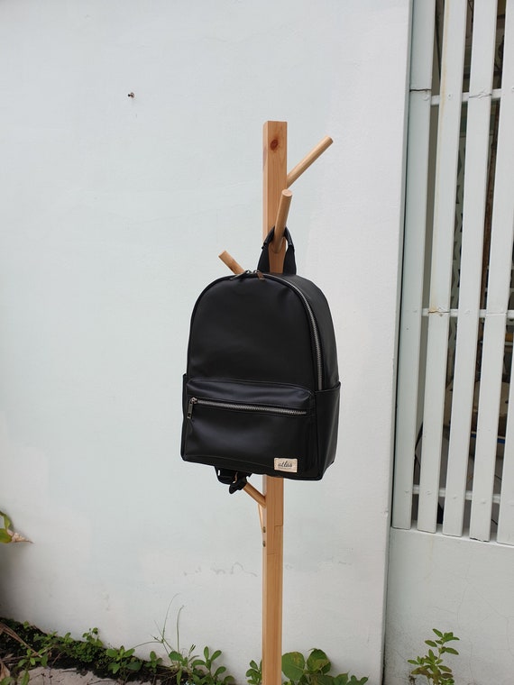 Mini Vegan Leather Backpack Minimalist Style Small Backpack | Etsy