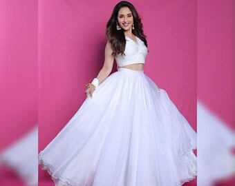 white ghagra choli