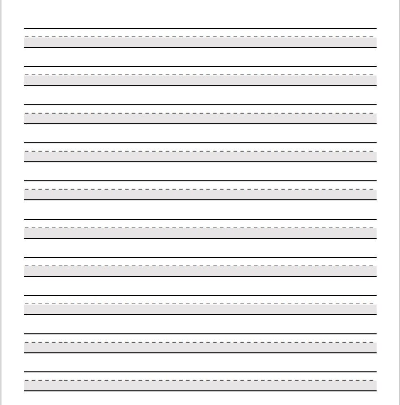 Practice Writing Paper Preschool Gradeschool Handwriting Penmanship