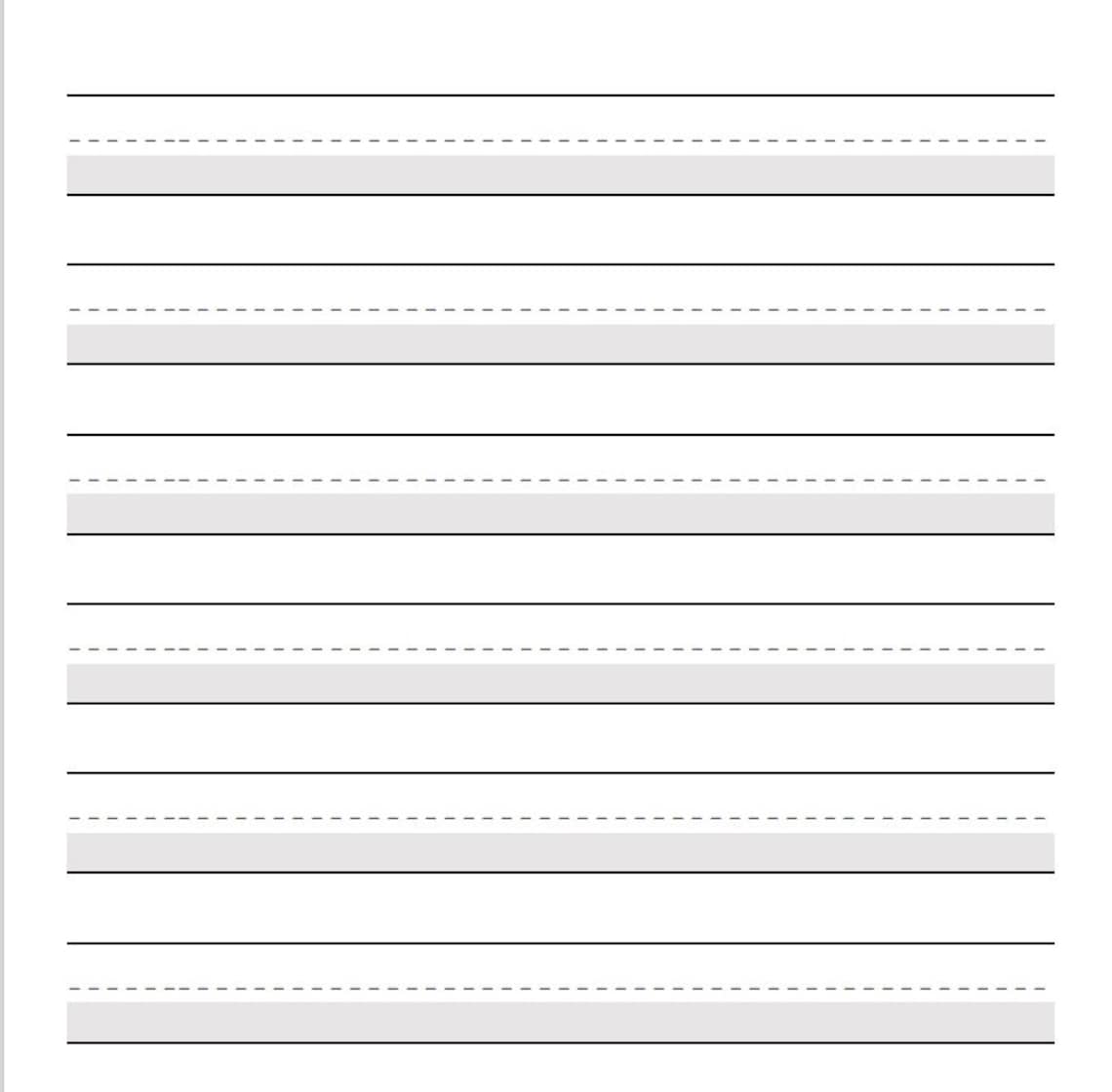 Practice Writing Paper Preschool Gradeschool Handwriting Penmanship