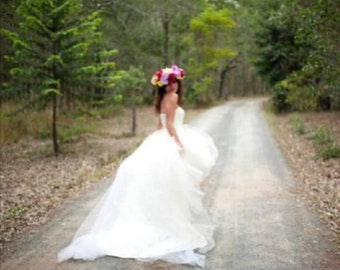 Princess Floral Lace Ivory Wedding Formal Dress