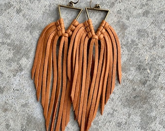 Drop Dangle Small Oval Brown Earrings Western Teardrop {2} Leather Earrings Chevron Brown Faux Leather Earrings Brown Jewelry