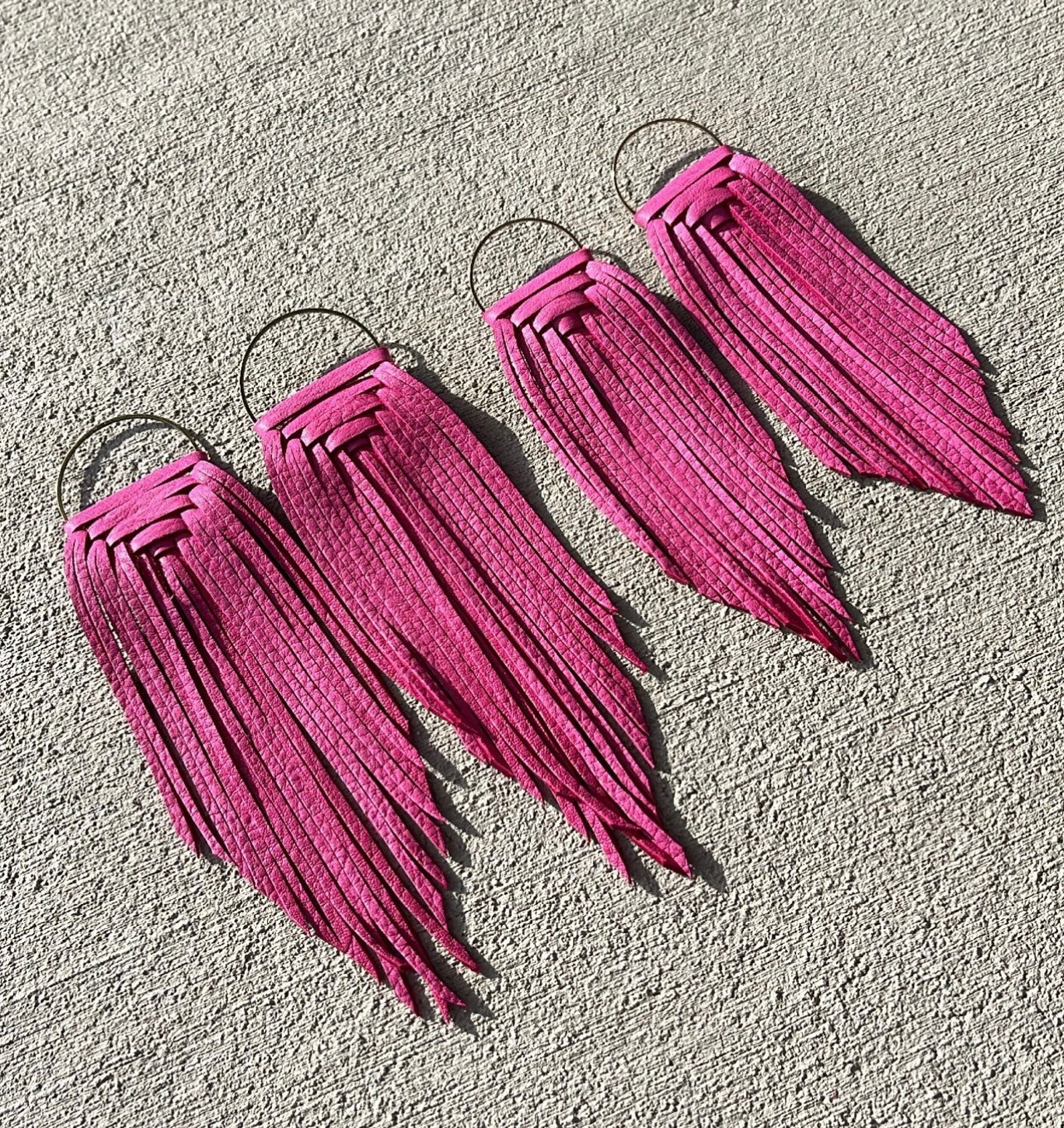 MESA Weaved Leather Fringe Earrings Leather Earrings Leather Etsy