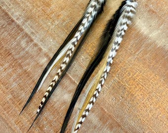 Real feather earring boho long natural feather earring western feather earring neutral rooster fringe feather earring rodeo statement gifts