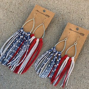 4th of July, American flag, Stars and Stripes, liberty, freedom, Independence Day, red white and blue earrings, patriotic, USA earrings, USA