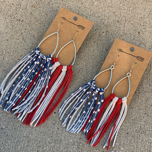 4th of July, American flag, Stars and Stripes, liberty, freedom, Independence Day, red white and blue earrings, patriotic, USA earrings, USA