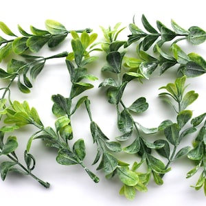 24 pieces Artificial Dusty Leaves with stems ，Small filler Artificial Leaves，Wedding Flower Crown Filler，yellow and green leaf(AP008)
