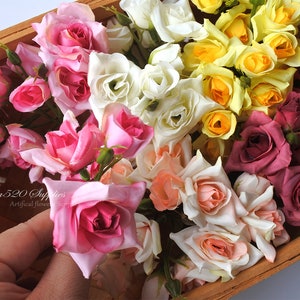 15 mini loose roses , pink mix color Silk Flowers, Millinery, Flower Crown, Hair Accessories, Corsage,DIY Wedding Bridal,red rose lf016