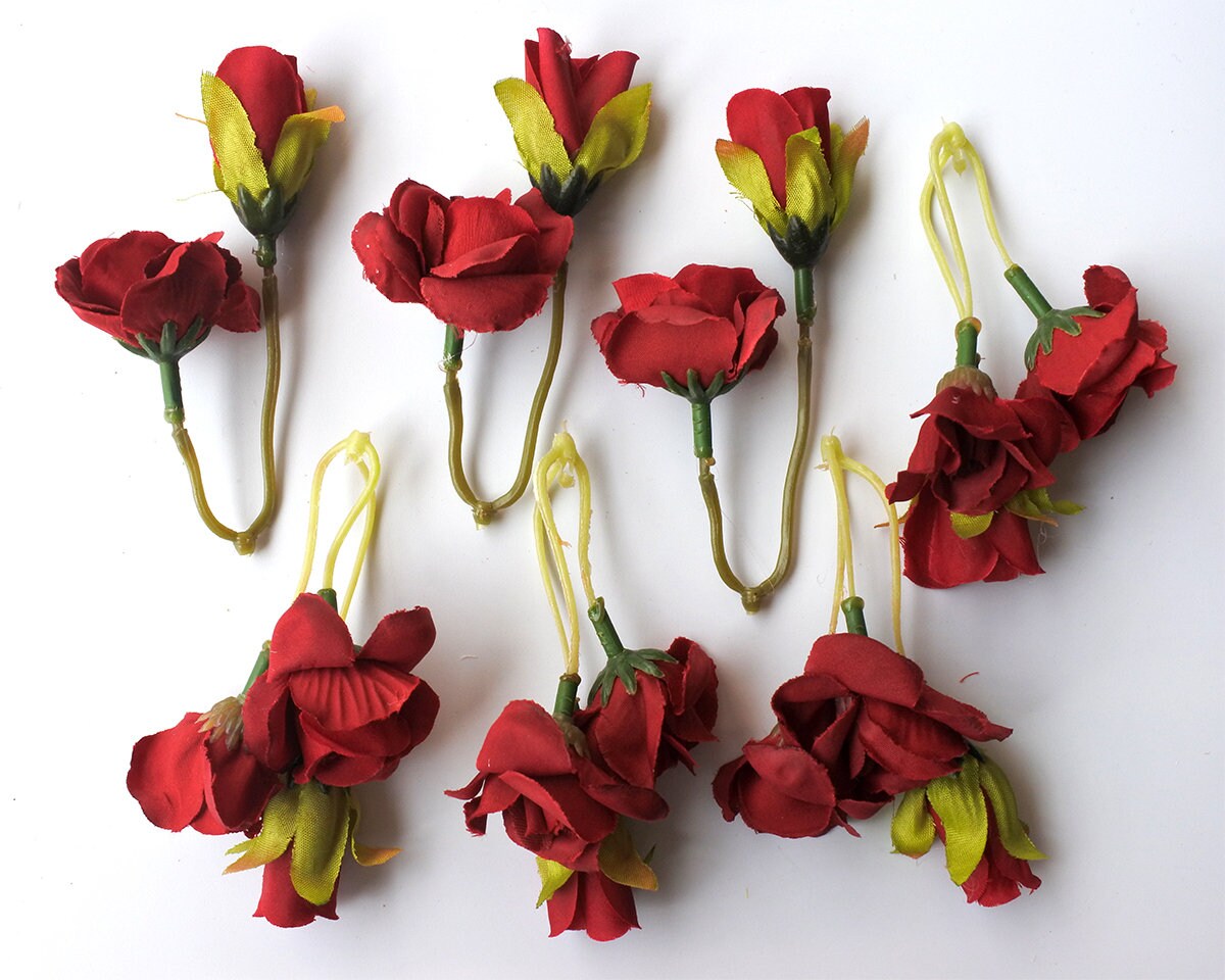 18 Mini Roses 7 Stems Pink Mix Color Silk Flowers Millinery | Etsy