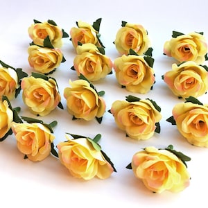 24pcs yellow mini roses , Silk Flowers,Millinery, Flower Crown, Hair Accessories, Corsage,DIY Wedding Bridal, yellow roses lf009-yellow