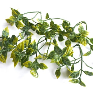 24 pieces Artificial Leaves with stems ，Small filler Artificial Mint leaf Leaves，Wedding Flower Crown Filler，yellow green rose leaf(AP023)