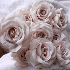 10-50pcs Artificial Flowers Dusty Rose head  for DIY Wedding Bouquets Centerpieces Arrangements Party Baby Shower pale pink rose  bf001