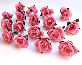 24pcs pink mini roses , rose Silk Flowers,Millinery, Flower Crown, Hair Accessories, Corsage,DIY Wedding Bridal,  tiny roses lf009-rose