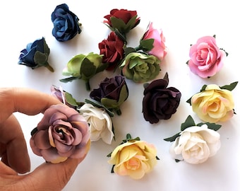 24pcs mini roses  , pink Silk Flowers,Millinery, Flower Crown, Hair Accessories, Corsage,DIY Wedding Bridal,white rose ,cream rose lf009