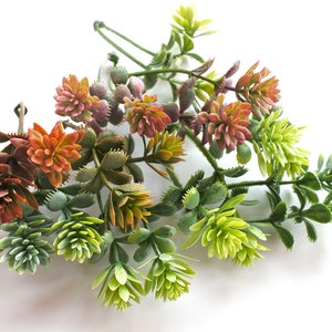48pcs  Mini Artificial loose Green Sedum Filler, Fake succulents,Succulent  for hair comb,Succulents for Wedding Bridal Hair Pin (AP019)