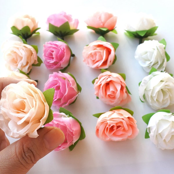 24pcs mini roses  , pink Silk Flowers, Millinery, Flower Crown, Hair Accessories, Corsage,DIY Wedding Bridal,white rose ,cream rose lf008