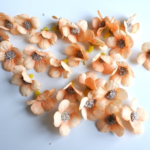 50 Tiny Blossoms flowers , orange Silk Flowers,Millinery, Flower Crown, Hair Accessories, Corsage,DIY Wedding Bridal, lf018 mini flowers