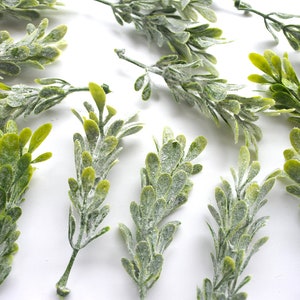 24 pieces Artificial Dusty stems Leaves，Small filler Artificial Leaves，Wedding Flower Crown Filler，yellow green milan leaf(AP002)