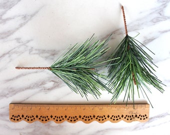 Artificial Green Pine Needles Branches Small Pine Twigs Stems Picks for Christmas Flower Arrangements Wreaths and Holiday Decorations