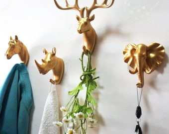 Antlers Hooks Single Wall Hook,Nordic coat hook coat hook hook key animals decorative wall hook