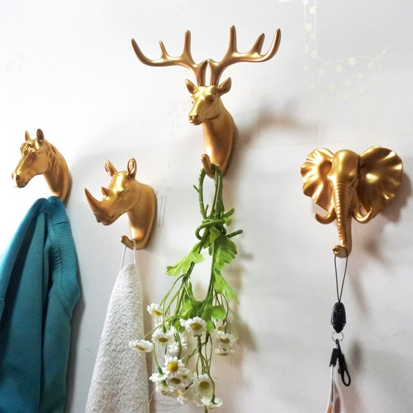 Crochet mural simple Antlers Hooks, patère nordique patère patère patère animaux patère murale décorative