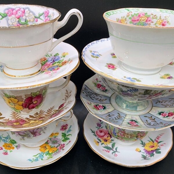 Mismatched Tea Cups Etsy