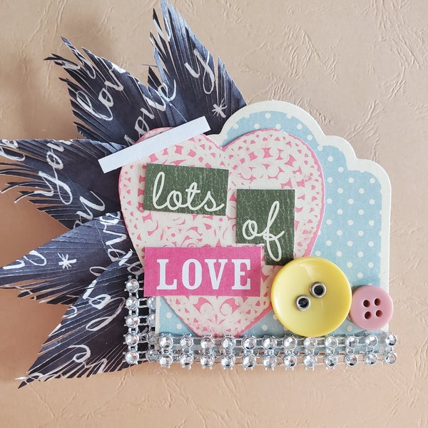 Lots of Love - paper feather magnet