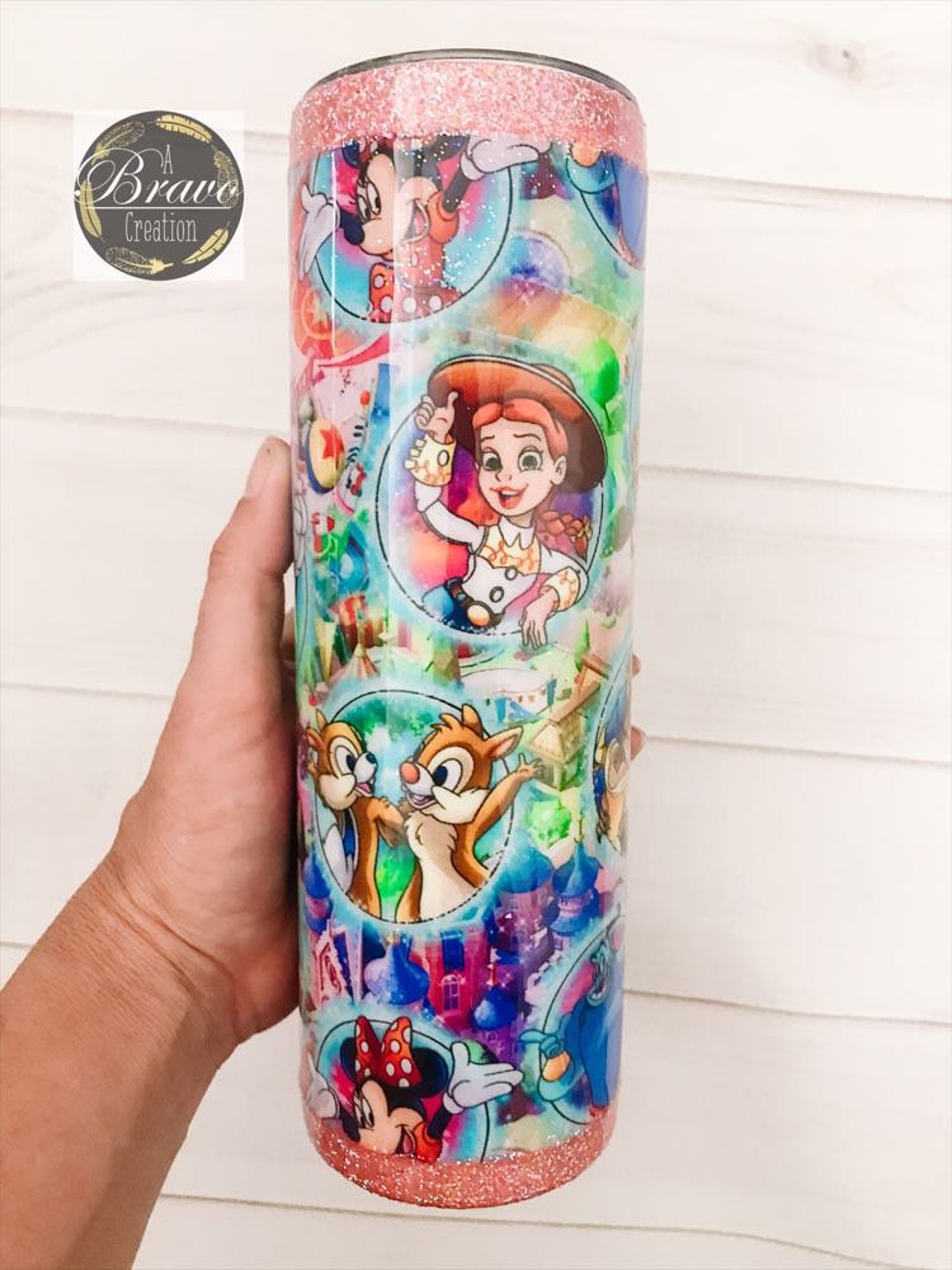 30 oz. Skinny Tumbler Disney Tumbler Glitter Tumbler Etsy