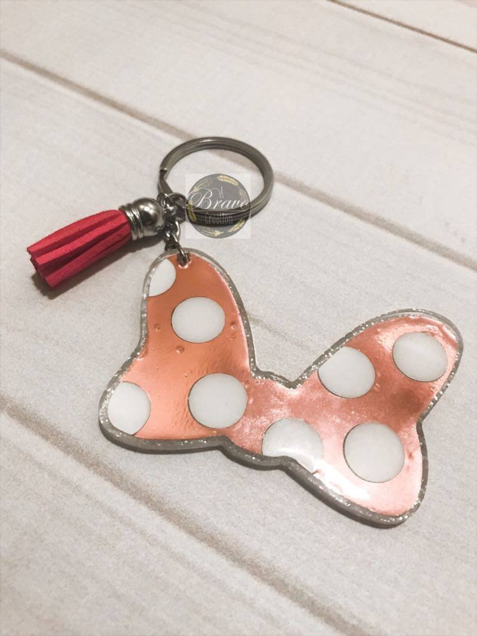 Bow Keychain Glittered Keychain Ready to Ship Keychain Etsy