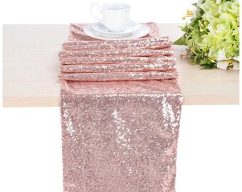Lykoow 3 Pack Rose Gold Table Runners - Decorative Dining Table Decor