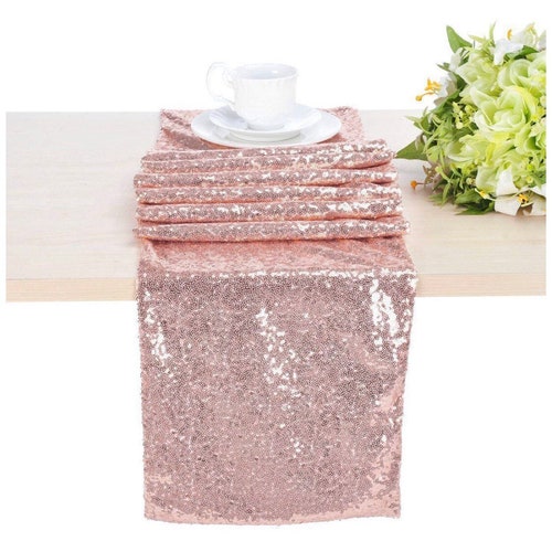 Rose Gold Sequin Table Runner Rose Gold Wedding Rose Gold Etsy