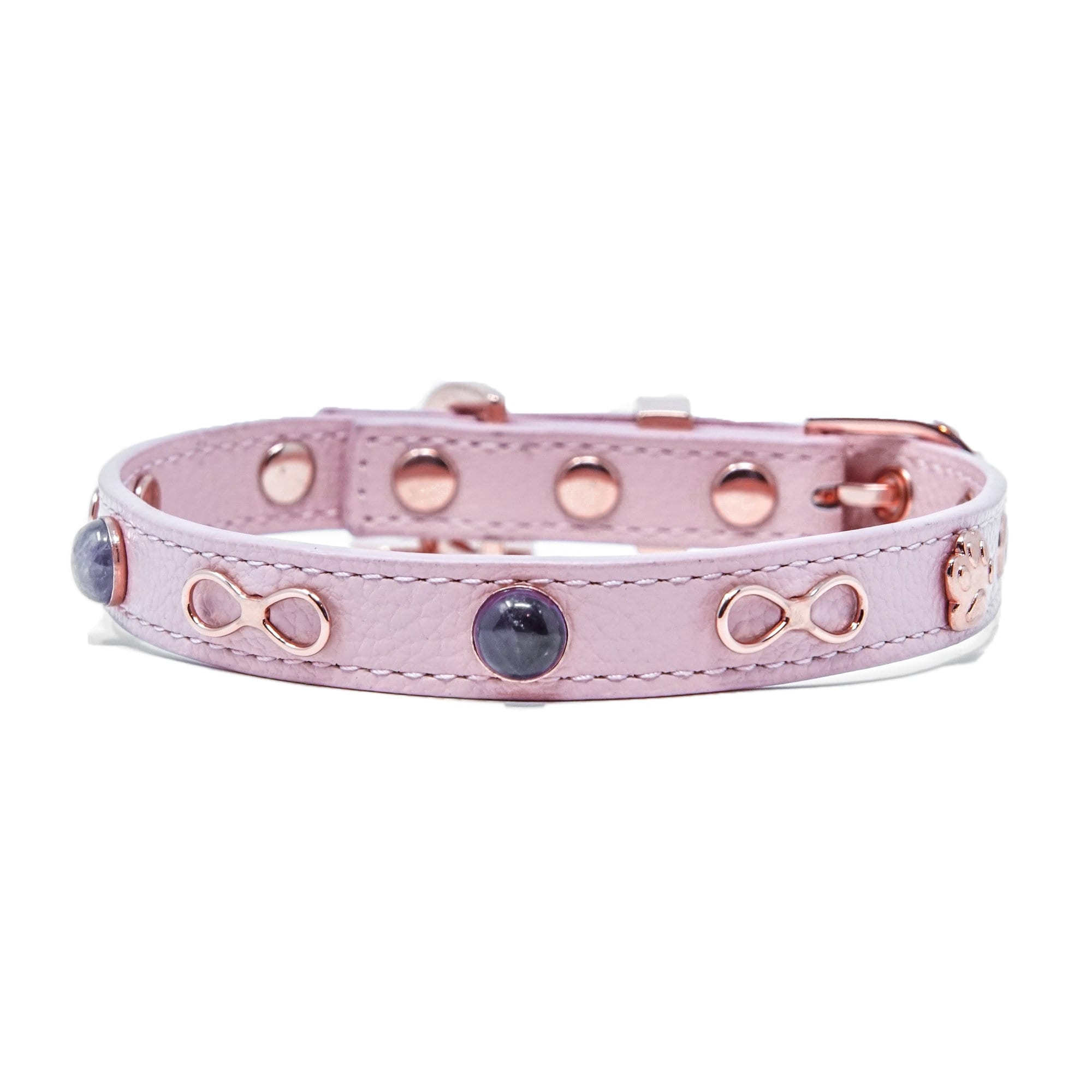 Amethyst Gemstone Jeweled Dog Collar Rose Shadow Pink Rose Etsy