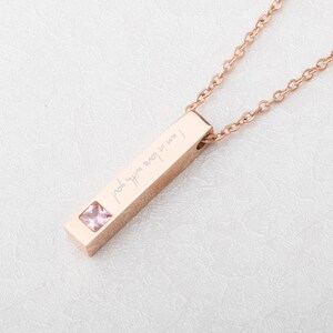 Rose gold necklace Personalized necklace Bar Necklace Name engraved gift, customized necklace coordinate Jewelry First Mother&#39;s day gift