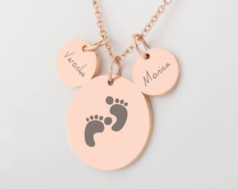 Aangepaste ketting, oma ketting moeder ketting schijf ketting gepersonaliseerde ketting sieraden gegraveerde kindernaam