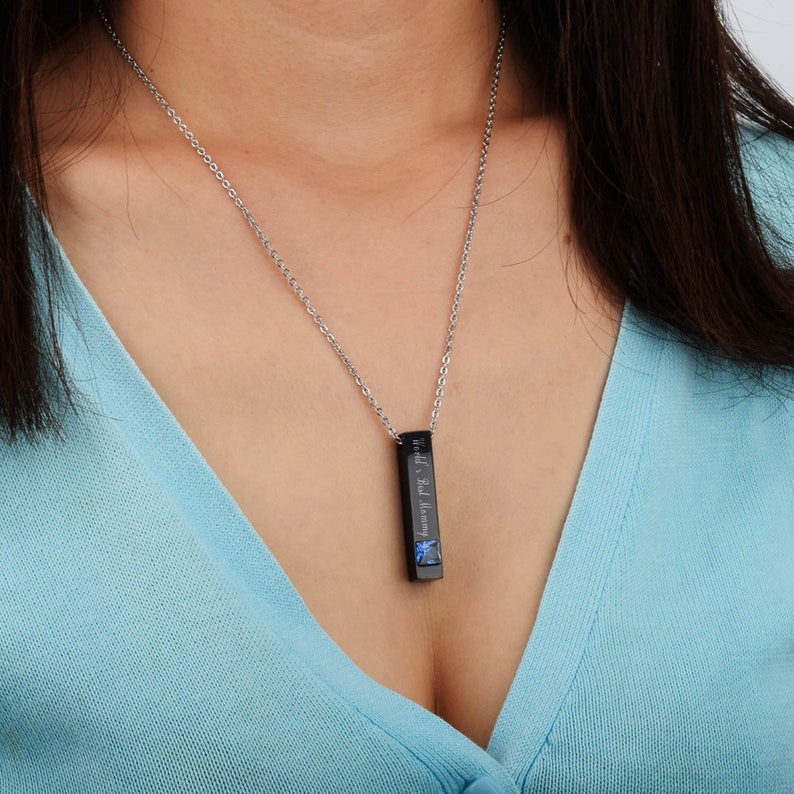 customized necklace engraved handwriting of Jewelry Mother/'s day gift Personalized necklace Bar necklace engraved name for men or women
