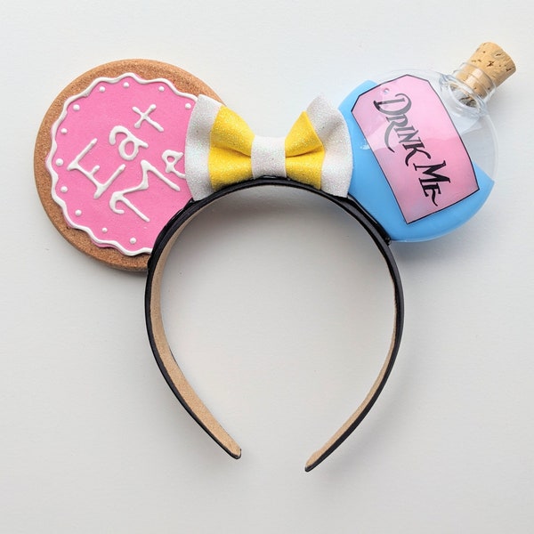 Alice in Wonderland Eat Me Drink Me Mickey Minnie Mouse Ears