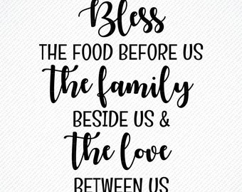 Bless The Food Before Us Svg Etsy