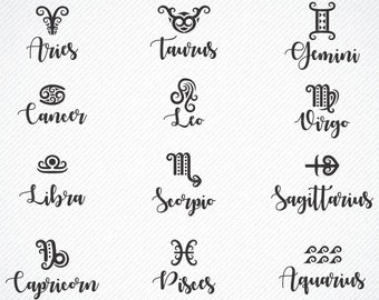 Zodiac Signs Svg Etsy