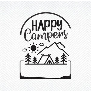 Happy Campers SVG, Camping Svg, Outdoor Svg, Adventure Svg, Camp Flag ...